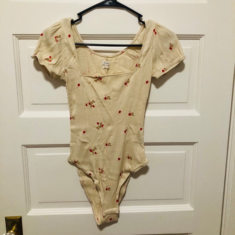 Cherry Square Neck Bodysuit